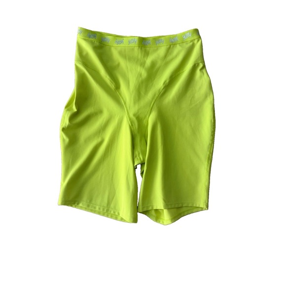 YITTY Other - Yitty Womens Spotlight Shaping‎ High Waist Shorts Neon Yellow Shimmer Bop Star